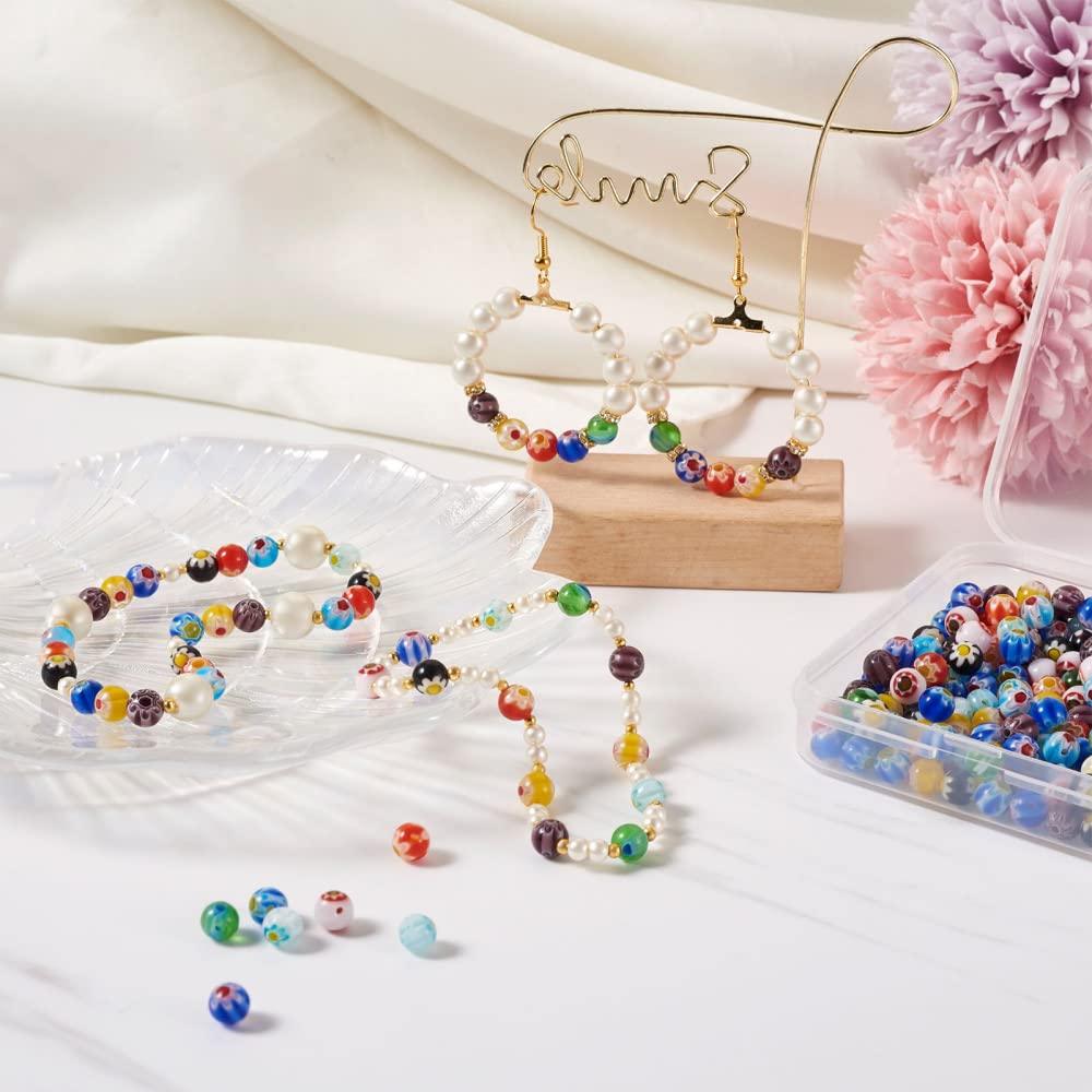 Amazon.com: Cheriswelry 200Pcs 6mm Round Millefiori Glass Beads